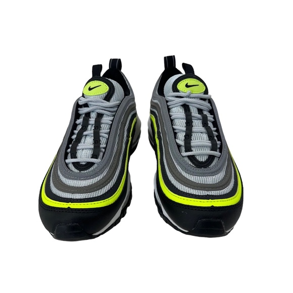 Nike Air Max 97 Platinum Black Volt Green Size 4Y Big Kids 921522-030 Retro - Picture 7 of 8